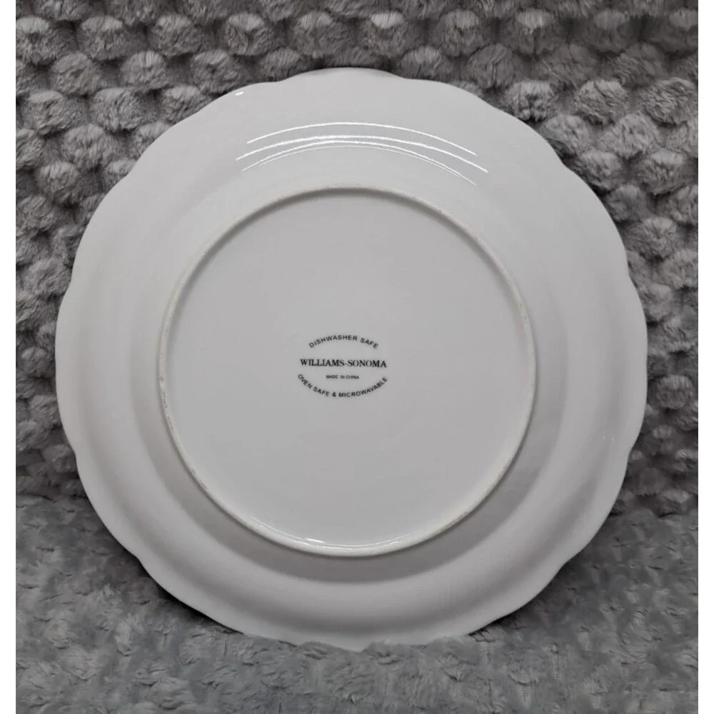 Set 4 Williams Sonoma Dinner Plates Acorn Turkey Thanksgiving Transferware 10.5